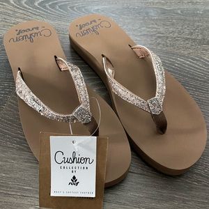 New Reef Cushion Porcelain Brown Flip Flops 8